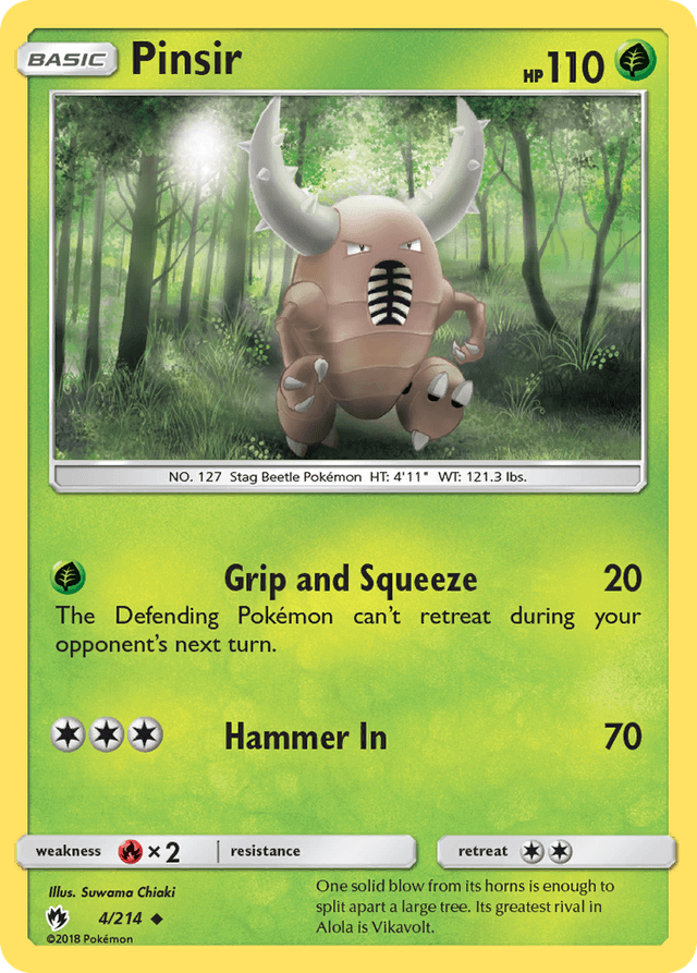 Carta Pinsir 4/214 do set Lost Thunder — Pokémon TCG | Bynx