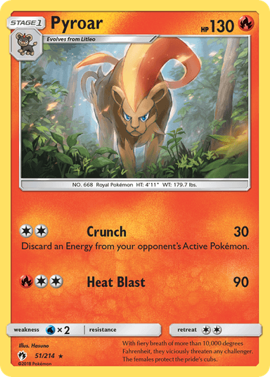 Carta Pyroar 51/214 do set Lost Thunder — Pokémon TCG | Bynx