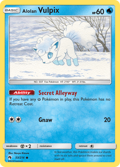Carta Alolan Vulpix 53/214 do set Lost Thunder — Pokémon TCG | Bynx
