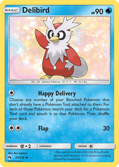Carta Delibird 57/214 do set Lost Thunder — Pokémon TCG | Bynx