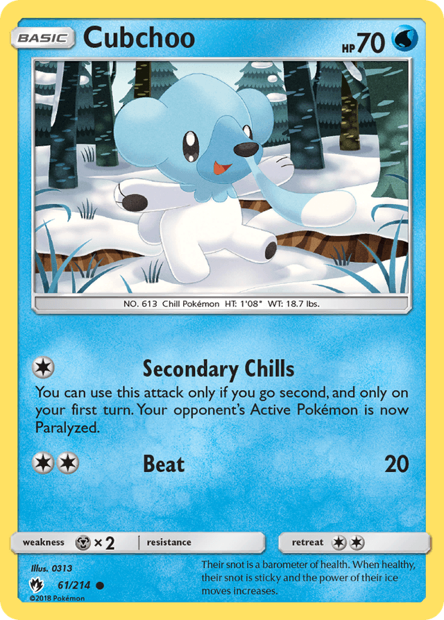 Carta Cubchoo 61/214 do set Lost Thunder — Pokémon TCG | Bynx