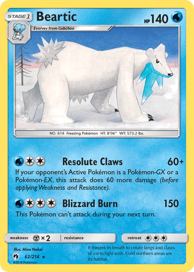 Carta Beartic 62/214 do set Lost Thunder — Pokémon TCG | Bynx