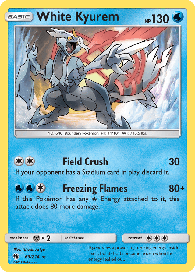 Carta White Kyurem 63/214 do set Lost Thunder — Pokémon TCG | Bynx