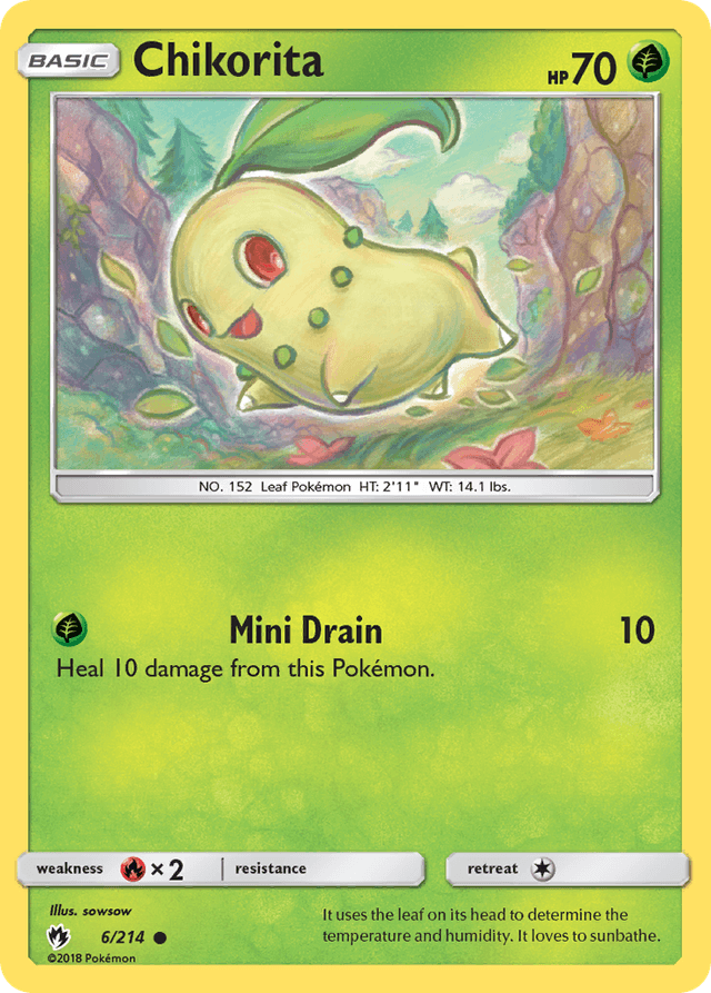 Carta Chikorita 6/214 do set Lost Thunder — Pokémon TCG | Bynx
