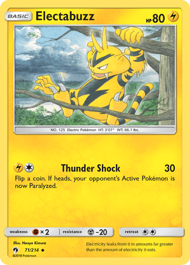 Carta Electabuzz 71/214 do set Lost Thunder — Pokémon TCG | Bynx