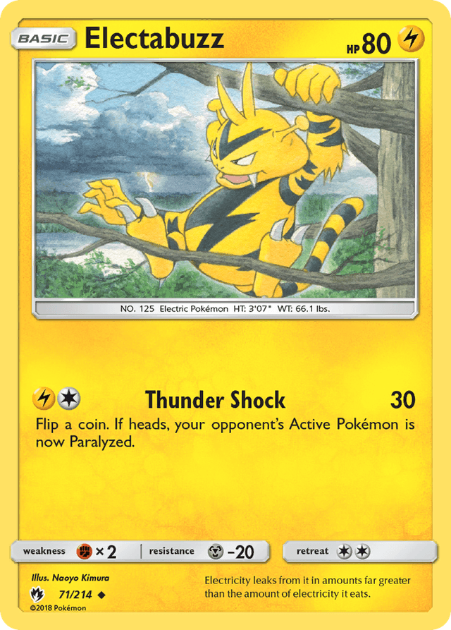 Carta Electabuzz 71/214 do set Lost Thunder — Pokémon TCG | Bynx
