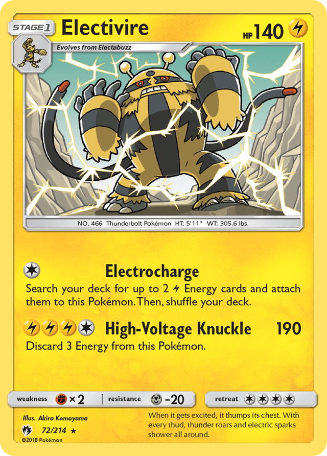 Carta Electivire 72/214 do set Lost Thunder — Pokémon TCG | Bynx