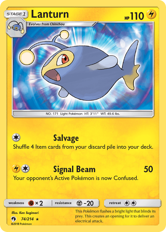 Carta Lanturn 74/214 do set Lost Thunder — Pokémon TCG | Bynx