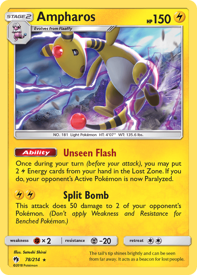 Carta Ampharos 78/214 do set Lost Thunder — Pokémon TCG | Bynx