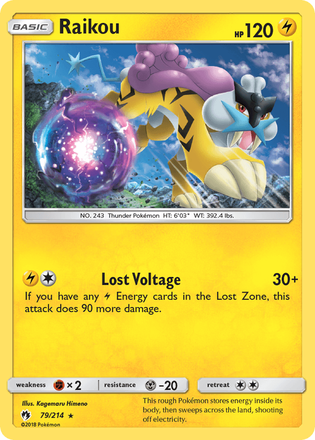 Carta Raikou 79/214 do set Lost Thunder — Pokémon TCG | Bynx