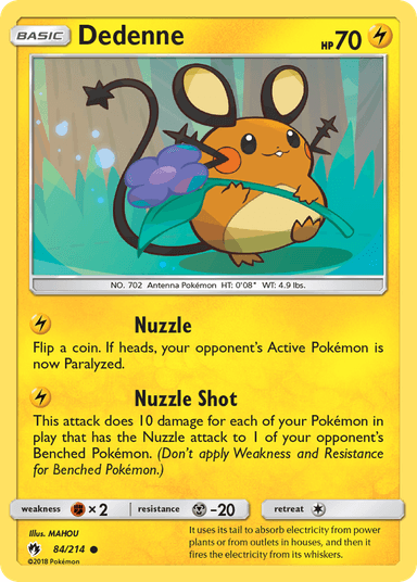Carta Dedenne 84/214 do set Lost Thunder — Pokémon TCG | Bynx