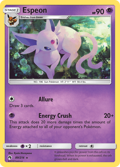 Carta Espeon 89/214 do set Lost Thunder — Pokémon TCG | Bynx