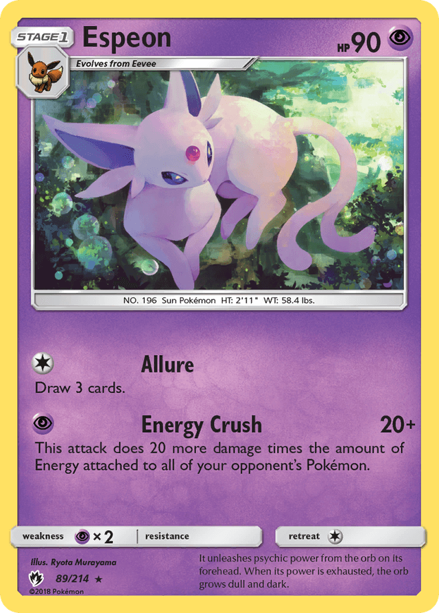 Carta Espeon 89/214 do set Lost Thunder — Pokémon TCG | Bynx