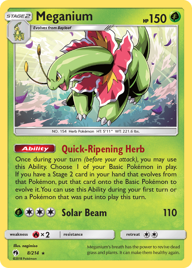 Carta Meganium 8/214 do set Lost Thunder — Pokémon TCG | Bynx