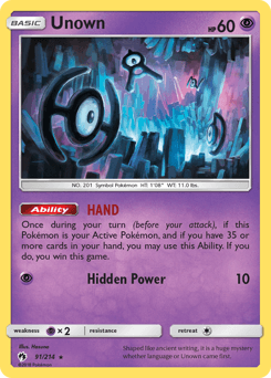 Unown 91 — Lost Thunder