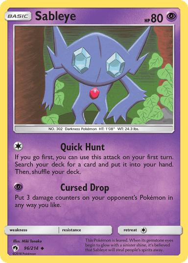 Carta Sableye 96/214 do set Lost Thunder — Pokémon TCG | Bynx