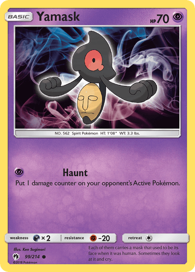 Carta Yamask 99/214 do set Lost Thunder — Pokémon TCG | Bynx