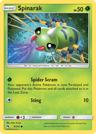 Carta Spinarak 9/214 do set Lost Thunder — Pokémon TCG | Bynx