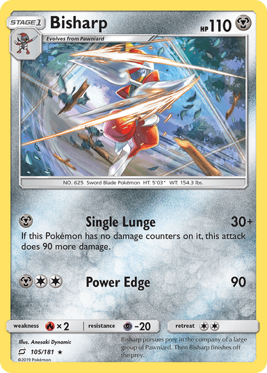 Carta Bisharp 105/181 do set Team Up — Pokémon TCG | Bynx