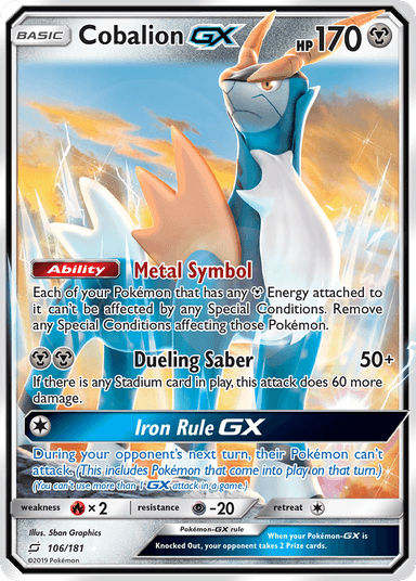 Carta Cobalion-GX 106/181 do set Team Up — Pokémon TCG | Bynx