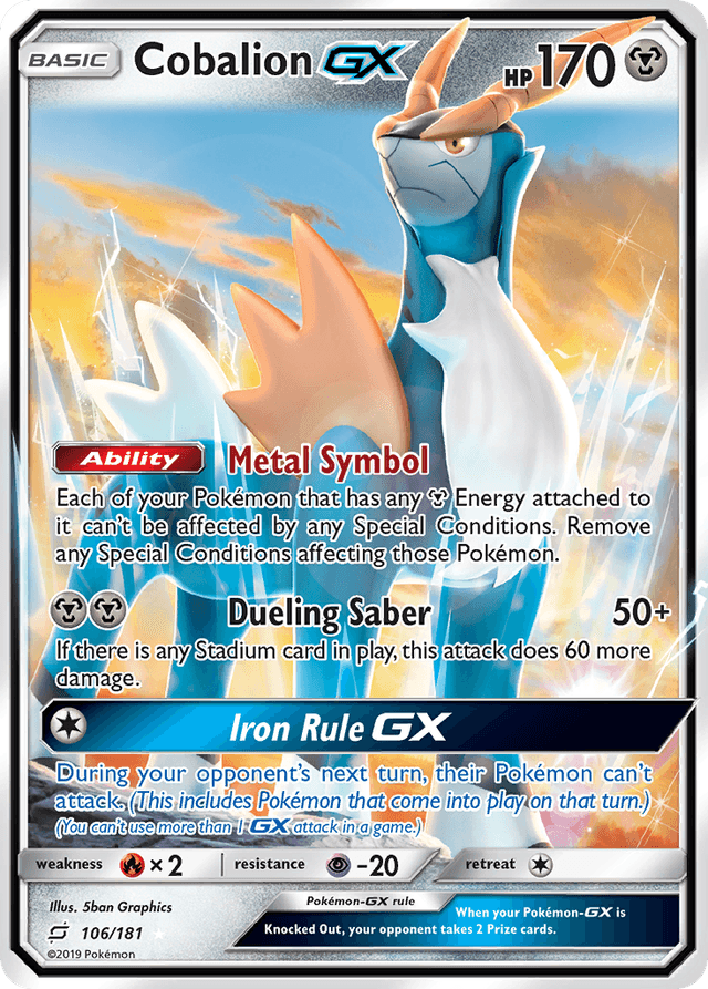Carta Cobalion-GX 106/181 do set Team Up — Pokémon TCG | Bynx