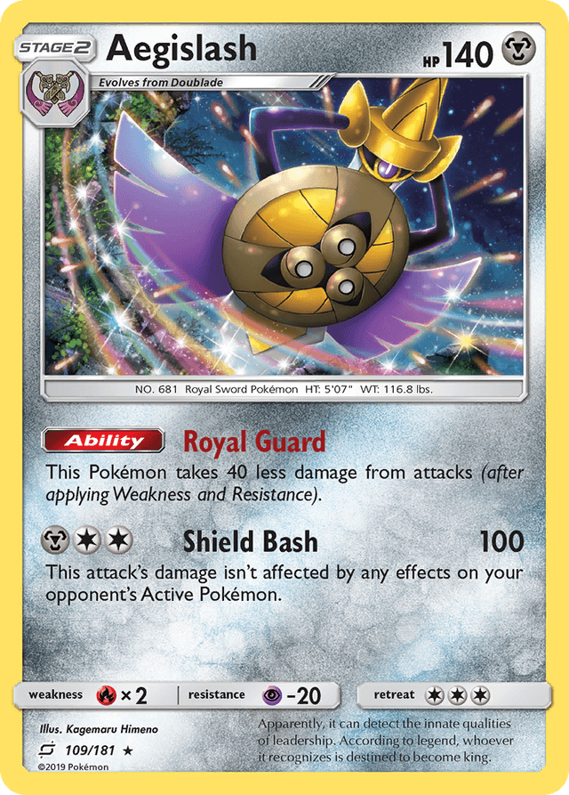Carta Aegislash 109/181 do set Team Up — Pokémon TCG | Bynx