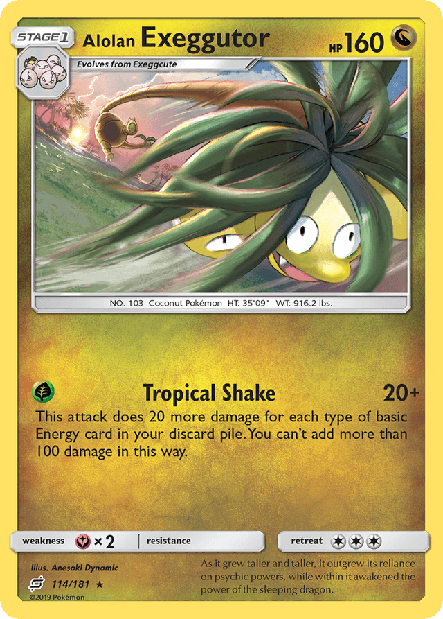 Carta Alolan Exeggutor 114/181 do set Team Up — Pokémon TCG | Bynx