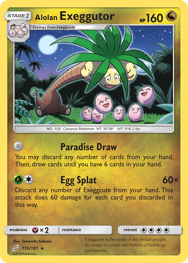 Carta Alolan Exeggutor 115/181 do set Team Up — Pokémon TCG | Bynx