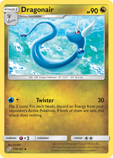 Carta Dragonair 118/181 do set Team Up — Pokémon TCG | Bynx