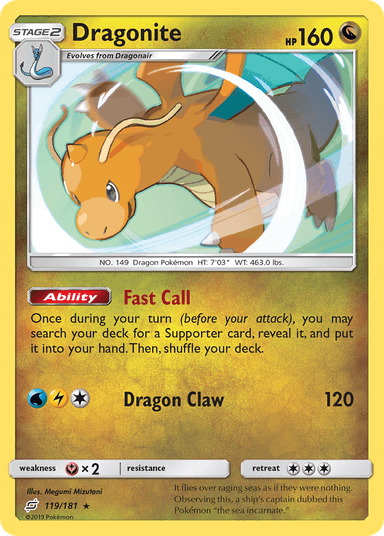 Carta Dragonite 119/181 do set Team Up — Pokémon TCG | Bynx