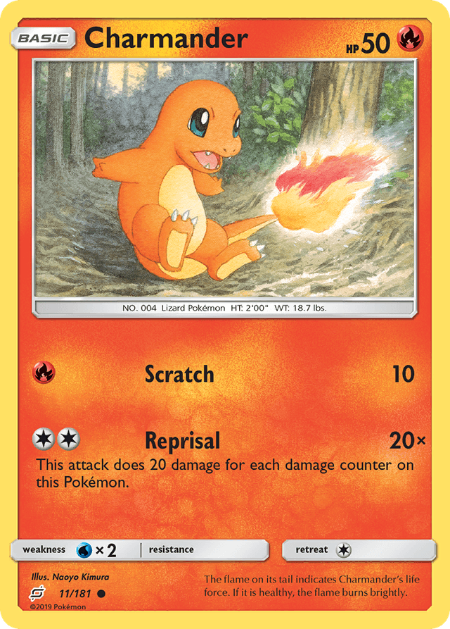 Carta Charmander 11/181 do set Team Up — Pokémon TCG | Bynx
