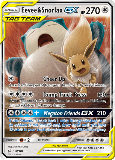 Carta Eevee & Snorlax-GX 120/181 do set Team Up — Pokémon TCG | Bynx