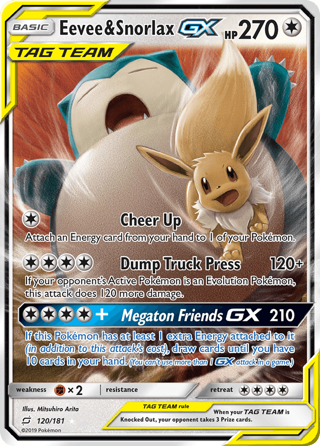 Carta Eevee & Snorlax-GX 120/181 do set Team Up — Pokémon TCG | Bynx