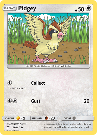Carta Pidgey 121/181 do set Team Up — Pokémon TCG | Bynx