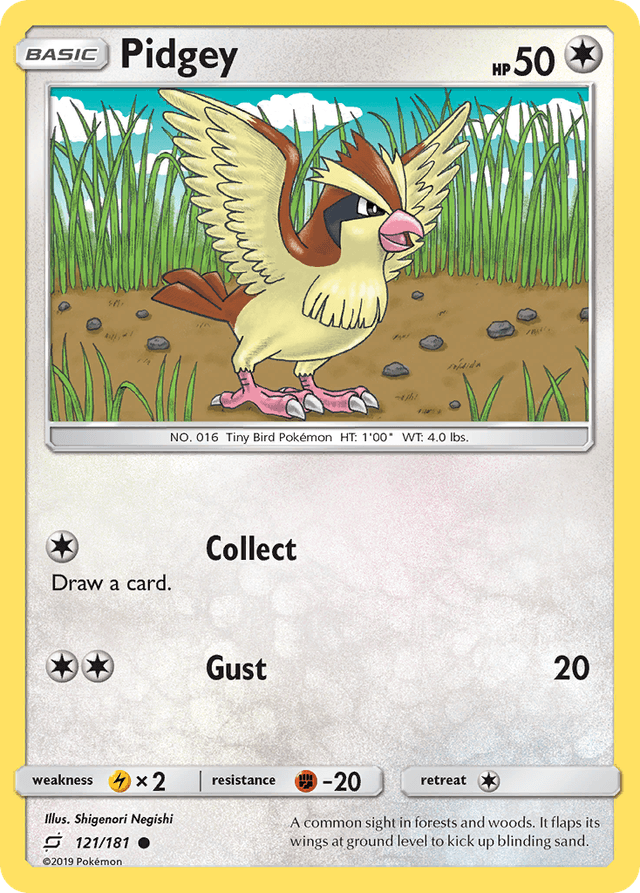 Carta Pidgey 121/181 do set Team Up — Pokémon TCG | Bynx