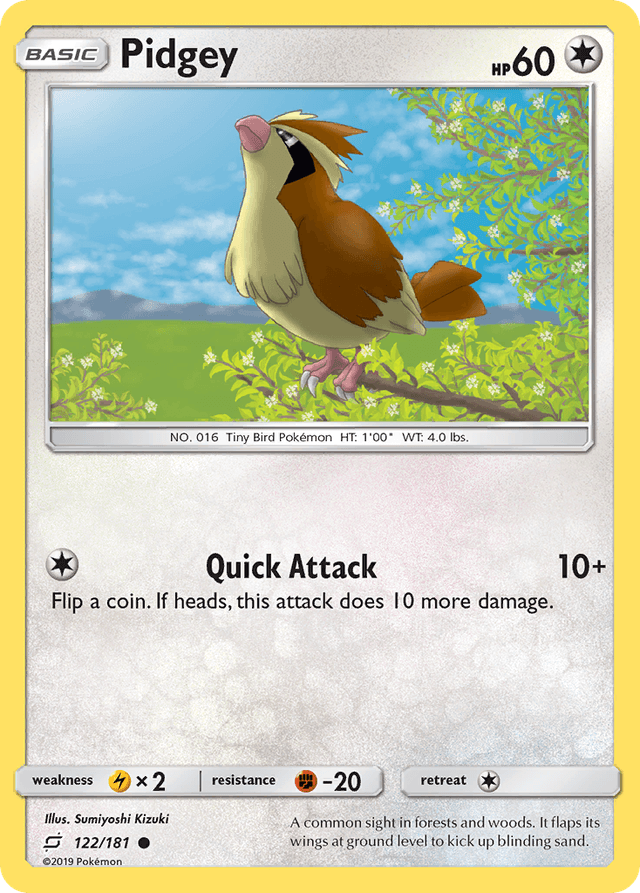 Carta Pidgey 122/181 do set Team Up — Pokémon TCG | Bynx