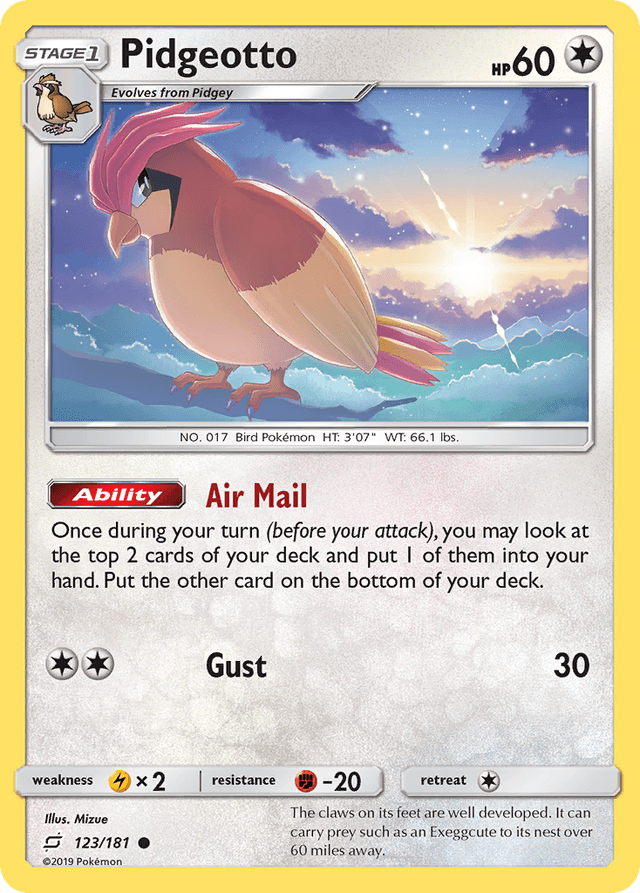 Carta Pidgeotto 123/181 do set Team Up — Pokémon TCG | Bynx