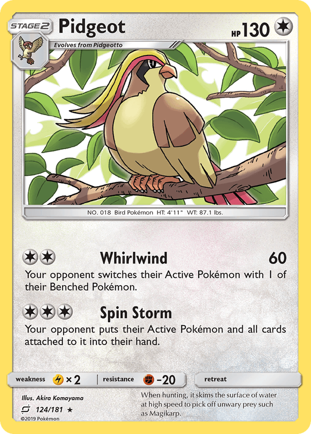 Carta Pidgeot 124/181 do set Team Up — Pokémon TCG | Bynx