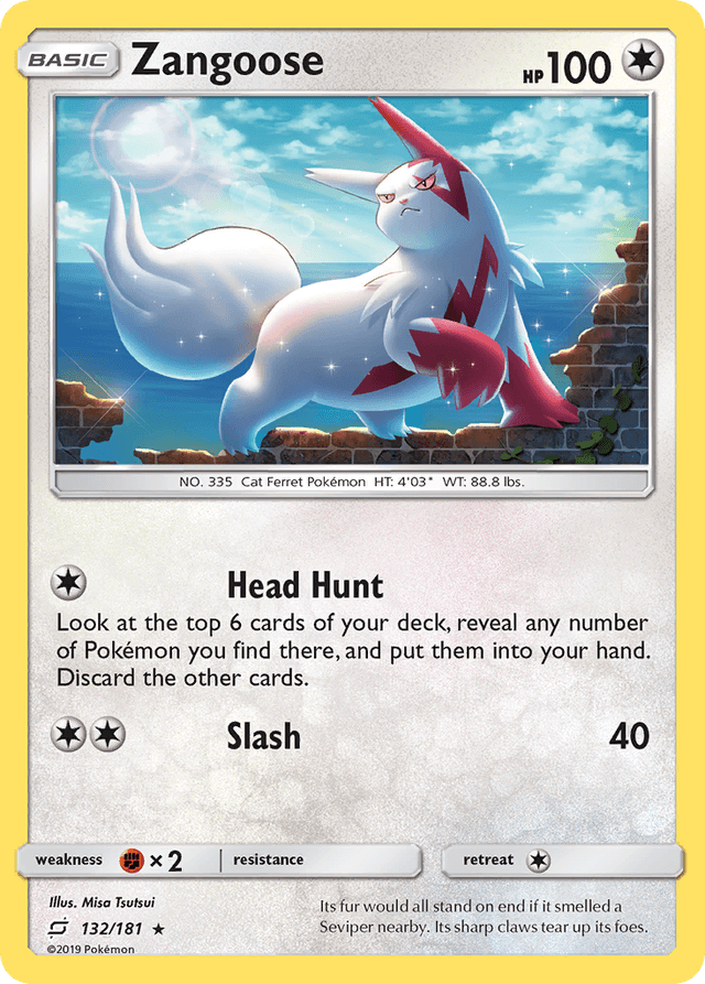 Carta Zangoose 132/181 do set Team Up — Pokémon TCG | Bynx