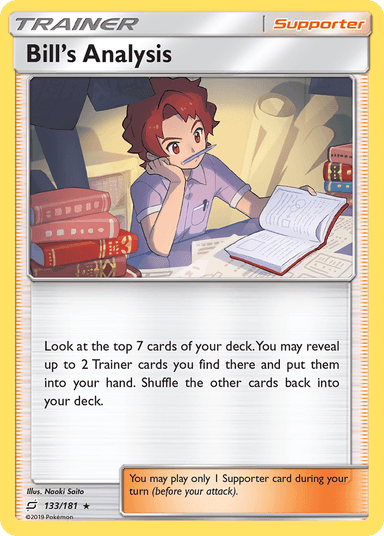 Carta Bill's Analysis 133/181 do set Team Up — Pokémon TCG | Bynx