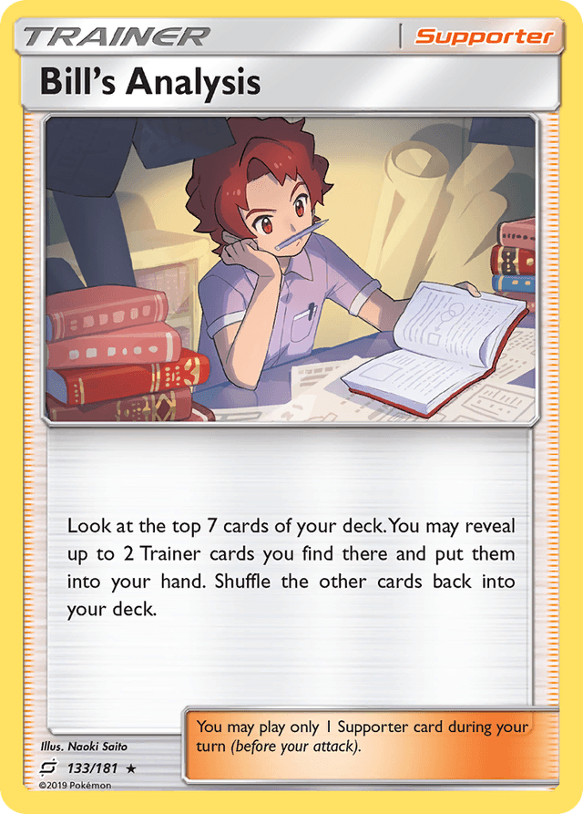 Carta Bill's Analysis 133/181 do set Team Up — Pokémon TCG | Bynx