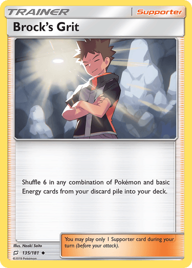 Carta Brock's Grit 135/181 do set Team Up — Pokémon TCG | Bynx