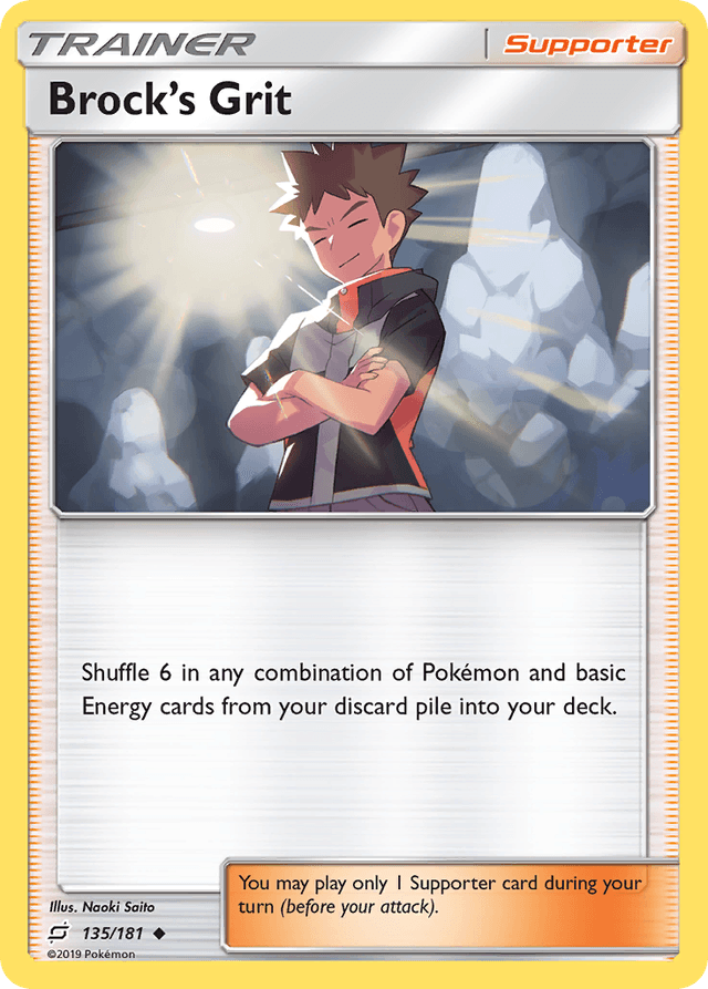 Carta Brock's Grit 135/181 do set Team Up — Pokémon TCG | Bynx