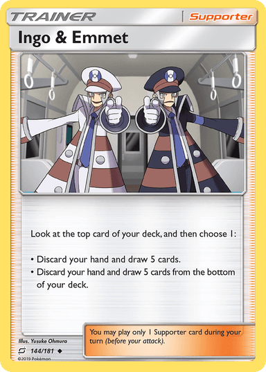 Carta Ingo & Emmet 144/181 do set Team Up — Pokémon TCG | Bynx