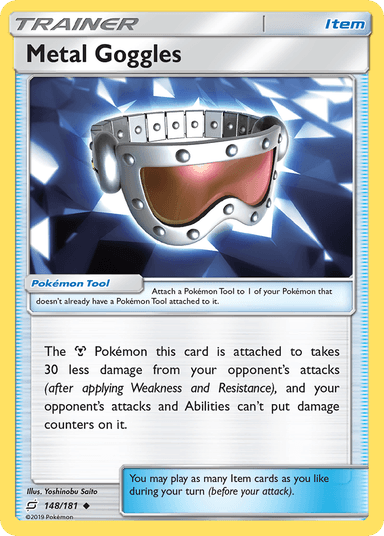 Carta Metal Goggles 148/181 do set Team Up — Pokémon TCG | Bynx