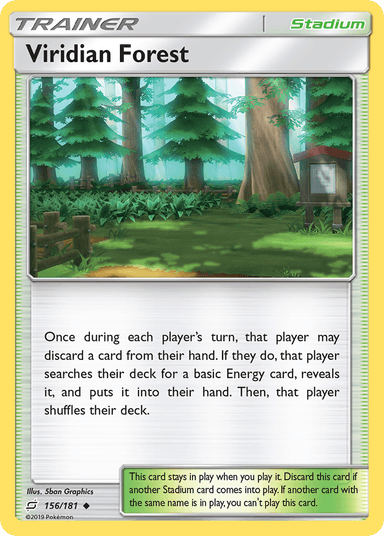 Carta Viridian Forest 156/181 do set Team Up — Pokémon TCG | Bynx