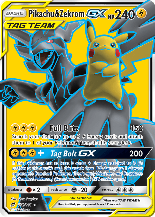 Carta Pikachu & Zekrom-GX 162/181 do set Team Up — Pokémon TCG | Bynx