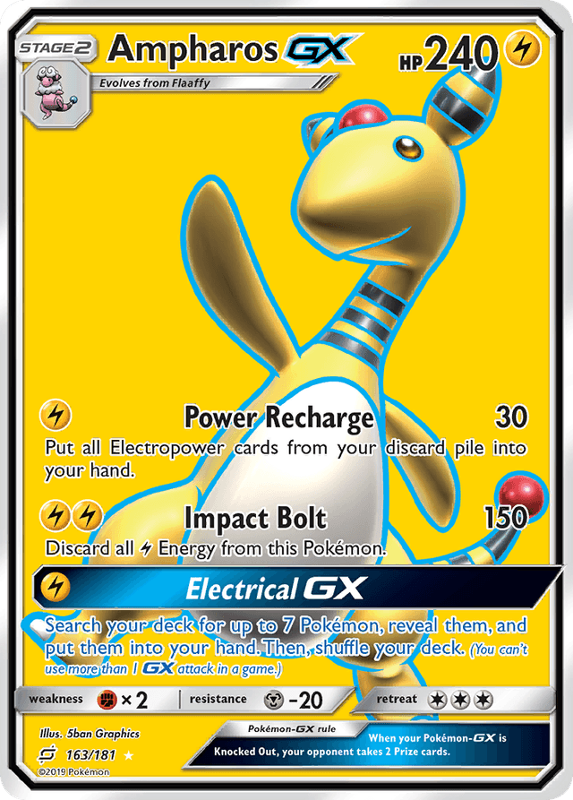 Carta Ampharos-GX 163/181 do set Team Up — Pokémon TCG | Bynx