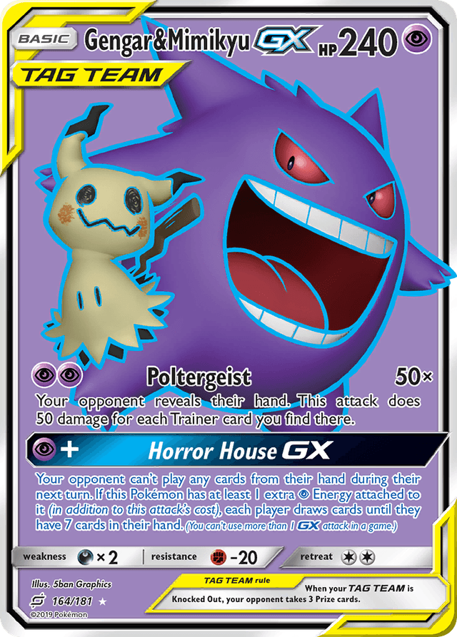 Carta Gengar & Mimikyu-GX 164/181 do set Team Up — Pokémon TCG | Bynx