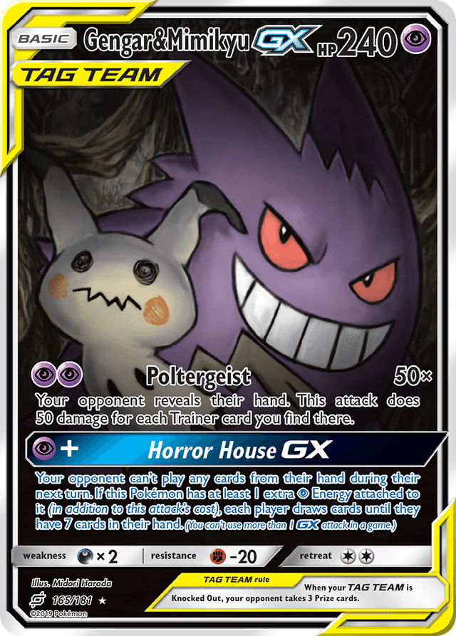 Carta Gengar & Mimikyu-GX 165/181 do set Team Up — Pokémon TCG | Bynx